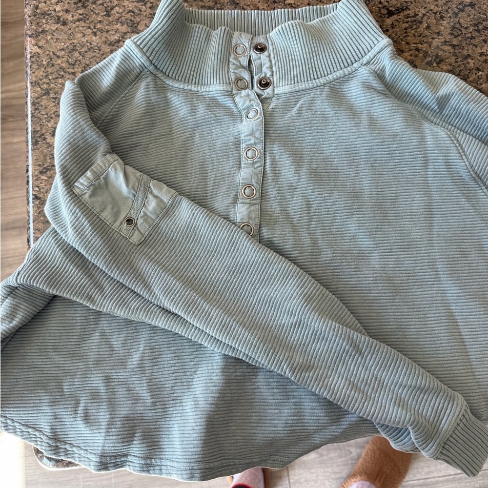 Free people Ribbed Knit Sweater in Light Blue